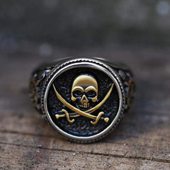 Retro Pirate Stainless Steel Skull Ring