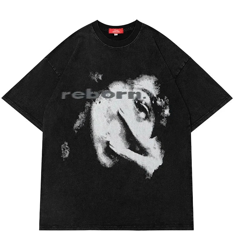 Half Face Graphic Y2K Tees