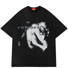 Half Face Graphic Y2K Tees