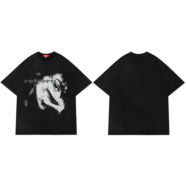Half Face Graphic Y2K Tees