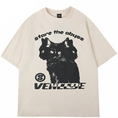 Hydra Cat Graphic Y2K T Shirt