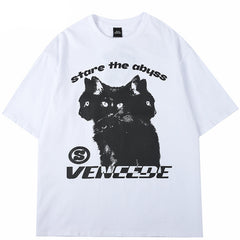Hydra Cat Graphic Y2K T Shirt