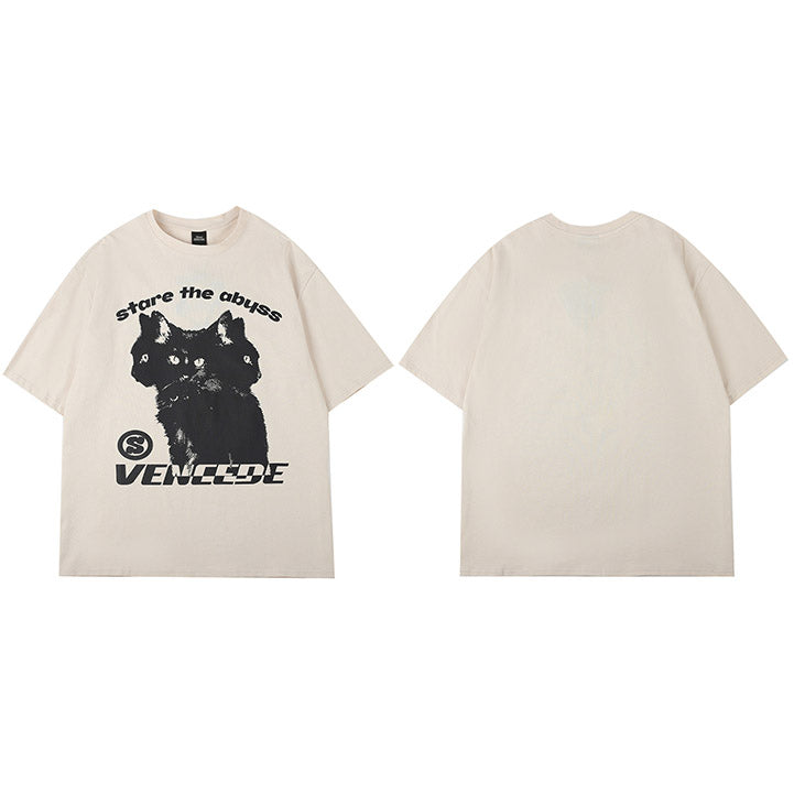 Hydra Cat Graphic Y2K T Shirt