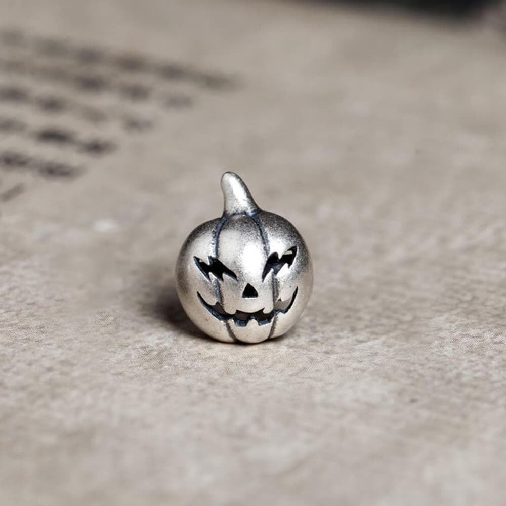 Jack-O'-Lantern Sterling Silver Stud Earrings