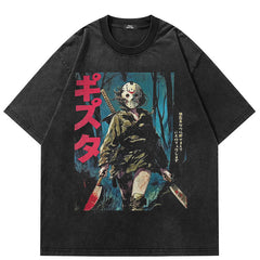 Ninja Graphic Y2K Black Shirts