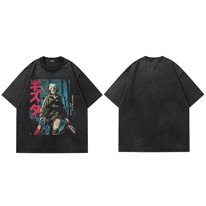 Ninja Graphic Y2K Black Shirts