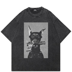 Oversized Dog Graphic T Shirts Y2K