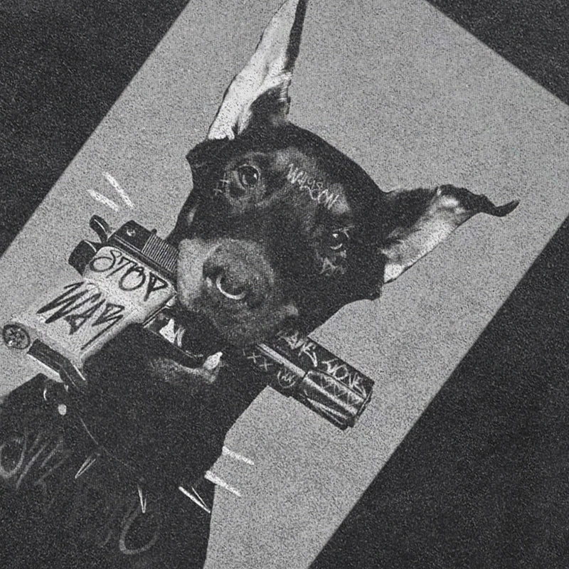 Oversized Dog Graphic T Shirts Y2K