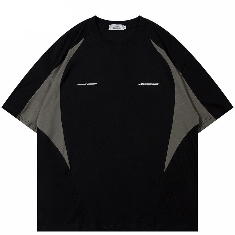 Patchwork Mens Y2K Shirts