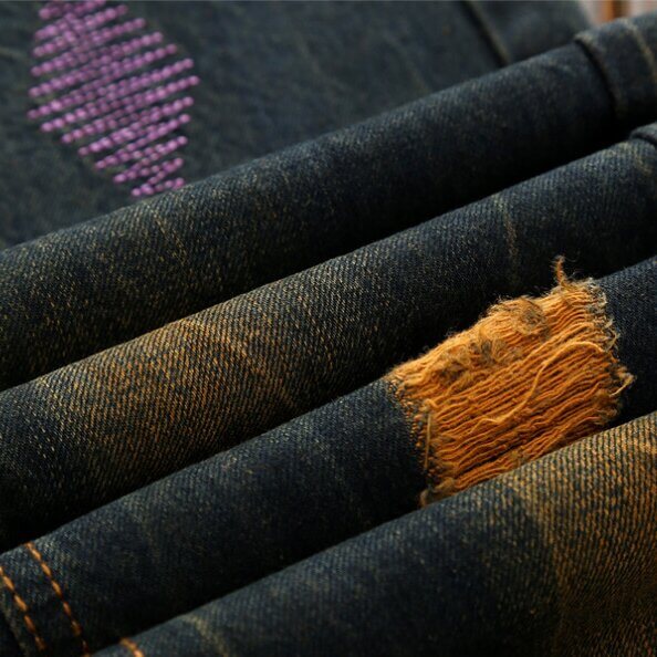Personalized Ripped Vintage Distressed Straight Jeans