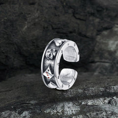 Poker Skull Sterling Silver Ear Cuffs