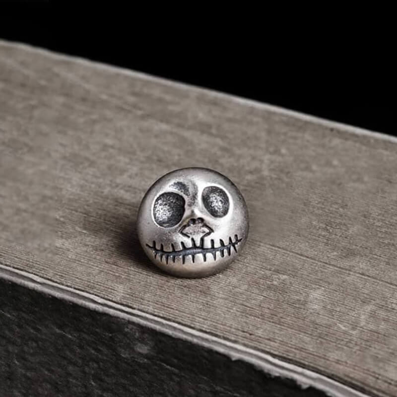 Pumpkin Prince Sterling Silver Skull Stud Earrings