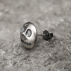Pumpkin Prince Sterling Silver Skull Stud Earrings