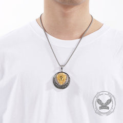 Punk Celtic Gem Hollow Lion Head Stainless Steel Pendant