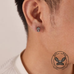 Punk Gem Eye Skull Stainless Steel Earrings