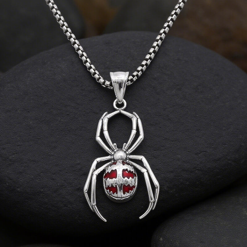 Punk Gemstone Spider Stainless Steel Animal Pendant