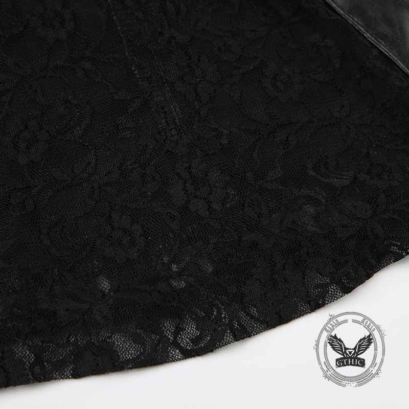Punk Lace Stitching Button Design Low Waist Pants