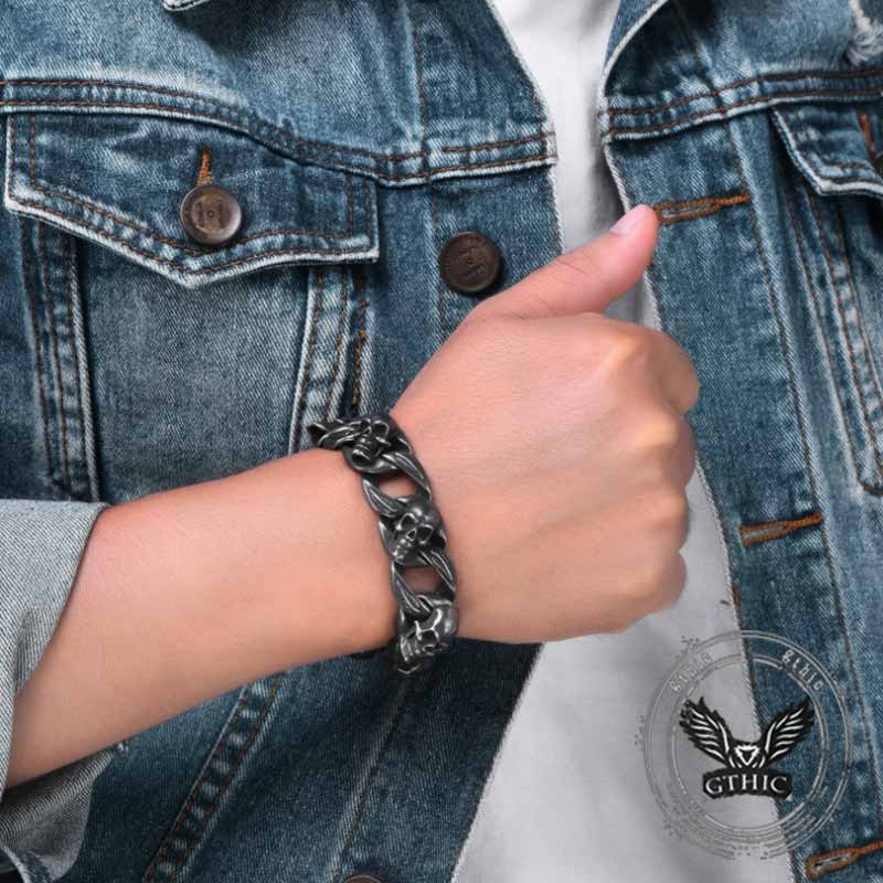 Punk Skull Head Stainless Steel Hip-Hop Bracelet