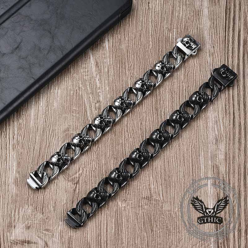 Punk Skull Head Stainless Steel Hip-Hop Bracelet