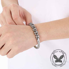 Punk Skull Wire Splicing Stainless Steel Bracelet