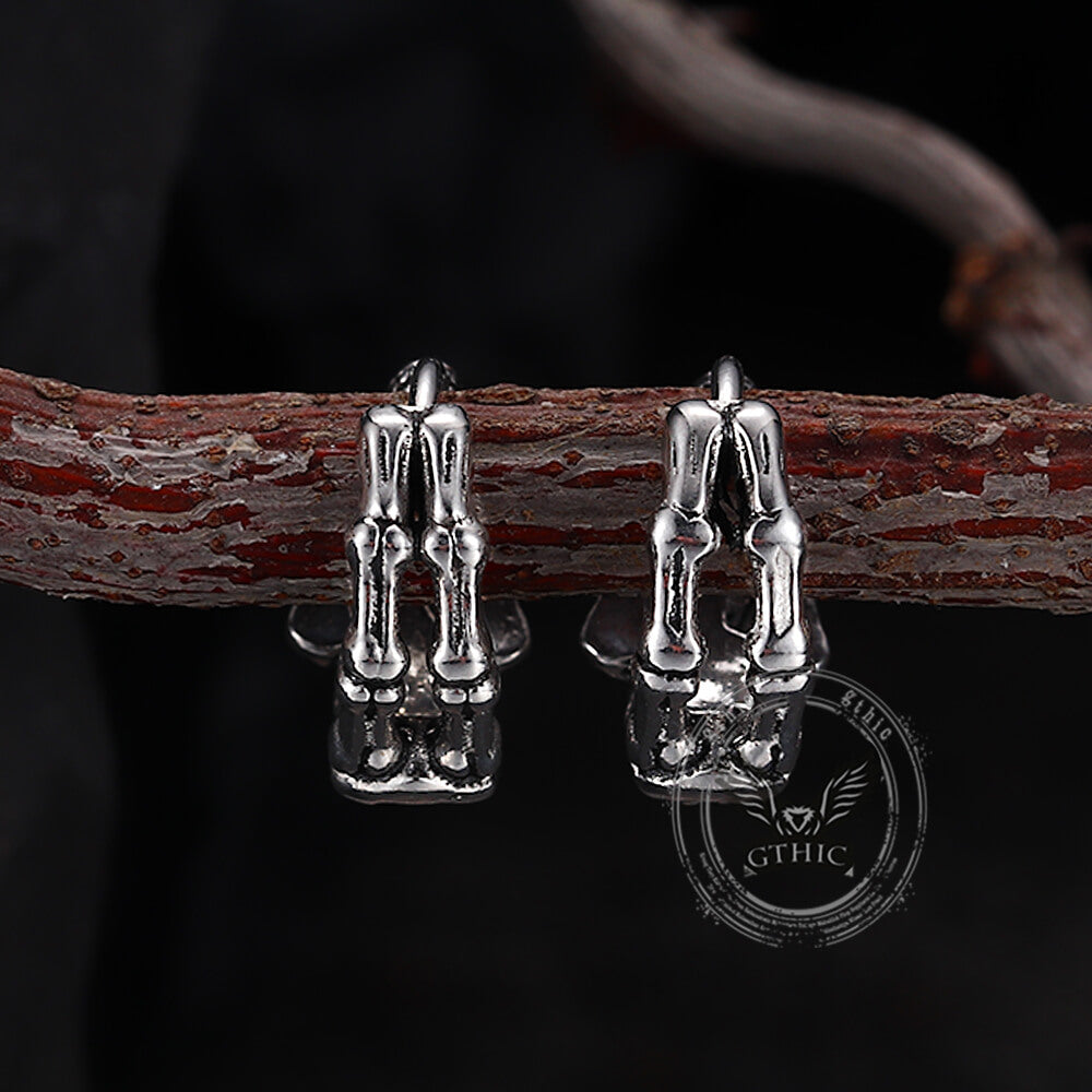Punk Street Scorpion Stainless Steel Skull Hoop Earrings
