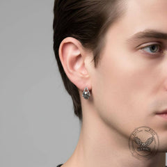 Punk Street Scorpion Stainless Steel Skull Hoop Earrings
