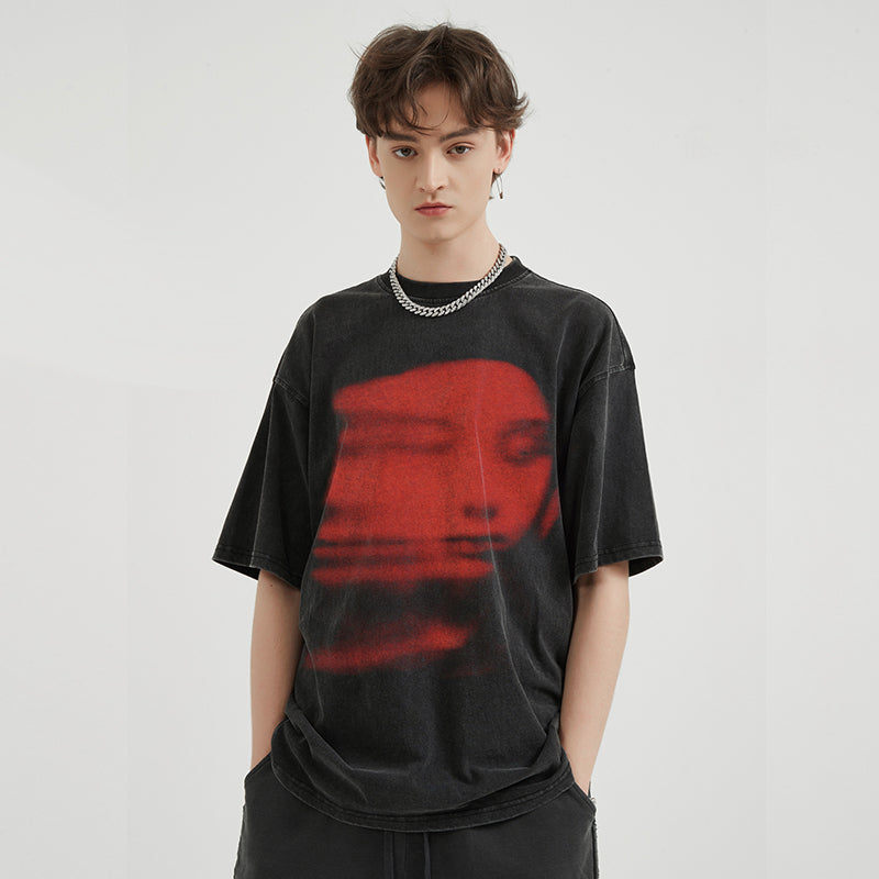 Red Face Y2K Graphic Tee