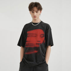 Red Face Y2K Graphic Tee