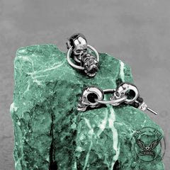 Retro Double Skull Stainless Steel Stud Earrings