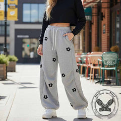 Retro Floral Embroidered Versatile Casual Pants