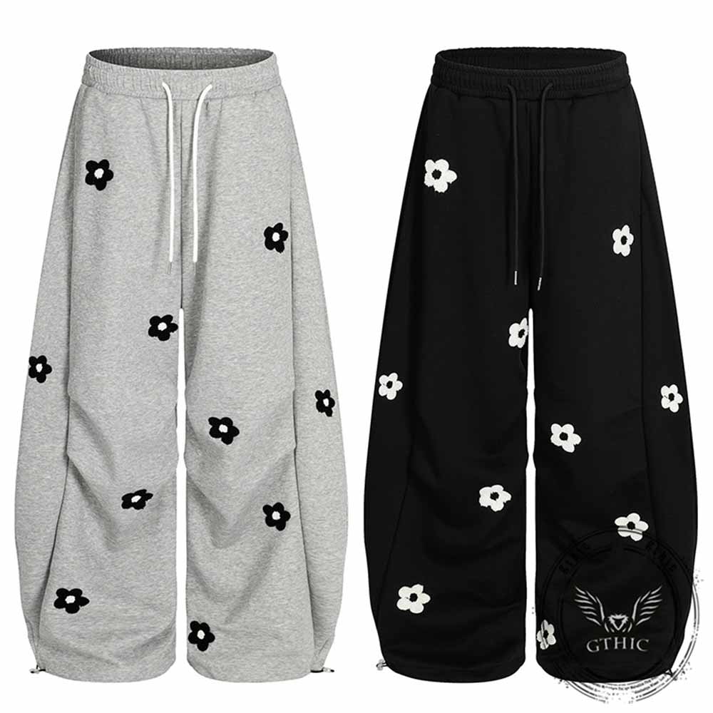 Retro Floral Embroidered Versatile Casual Pants