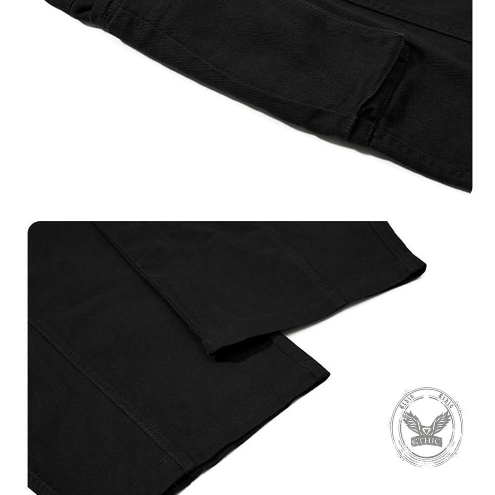 Retro Street Style Loose Wide-Leg Cargo Scimitar Pants