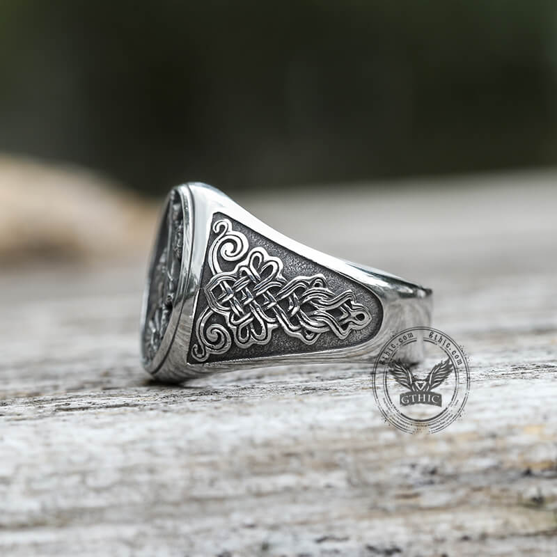 St. George and The Dragon Stainless Steel Religion Ring
