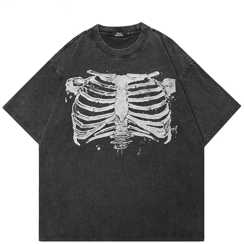 Skeleton Graphic Y2K T Shirt