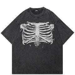 Skeleton Graphic Y2K T Shirt