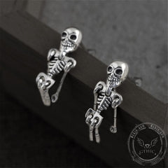 Skeleton Sterling Silver Earrings