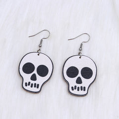 Skull Bones Acrylic Halloween Earrings