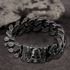 Retro Stainless Steel Skull Bracelet