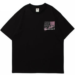 Smoking Girl Print Y2K T Shirt