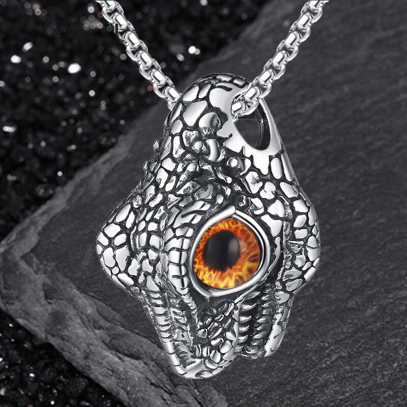 Snake Head Gem Eyes Stainless Steel Punk Pendant