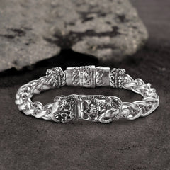 Snake Punk Stainless Steel Skull Bracelet