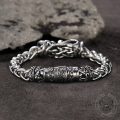 Snake Punk Stainless Steel Skull Bracelet