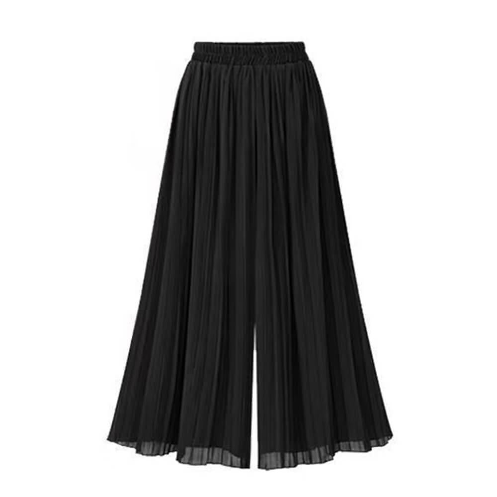 Solid Color Wide-Leg Loose High Waist Pleated Pants