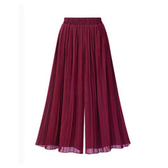Solid Color Wide-Leg Loose High Waist Pleated Pants