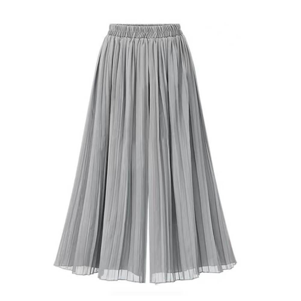 Solid Color Wide-Leg Loose High Waist Pleated Pants