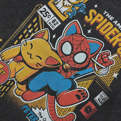 Spider Cat Baggy Shirts Y2K