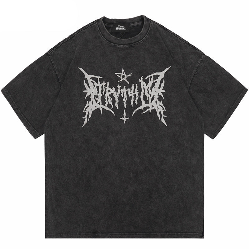 Star Print Y2K Baggy T Shirts