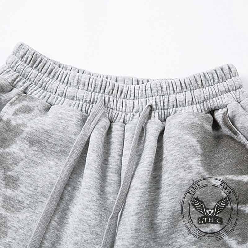 Street Letter Leopard Print Loose Straight-Leg Pants