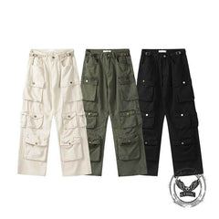 Street Style Multi-Pocket Loose Straight Cargo Pants