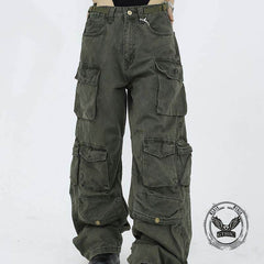 Street Style Multi-Pocket Loose Straight Cargo Pants